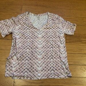 Banana Republic Pink and White Chevron Tee